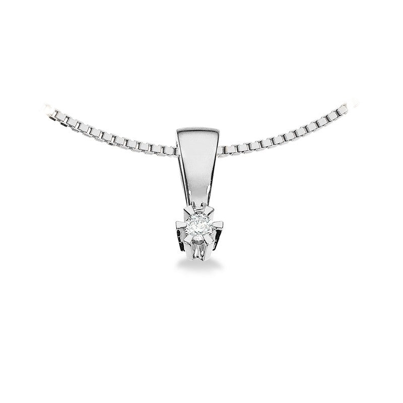 Prinsesse vedhæng i 14 karat hvidguld med diamant (0,03–0,46 ct) – Scrouples